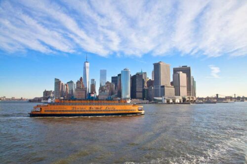 Staten Island Ferry and NYC skyline. Photo by Battman.