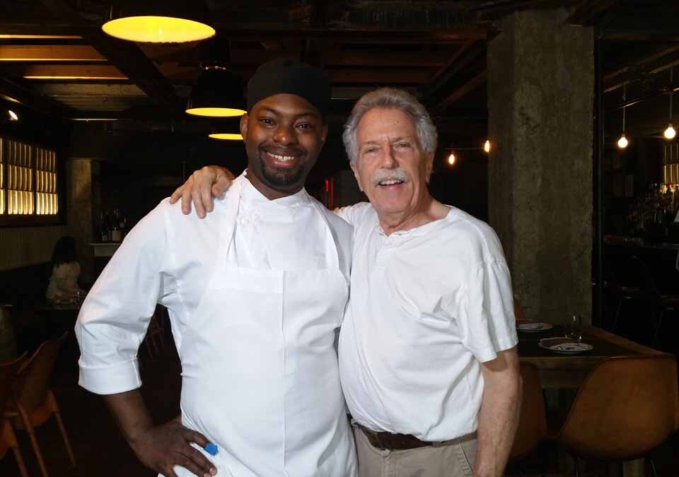 Chef Brian Fowler of Black Barn restaurant in New York, with Battman.